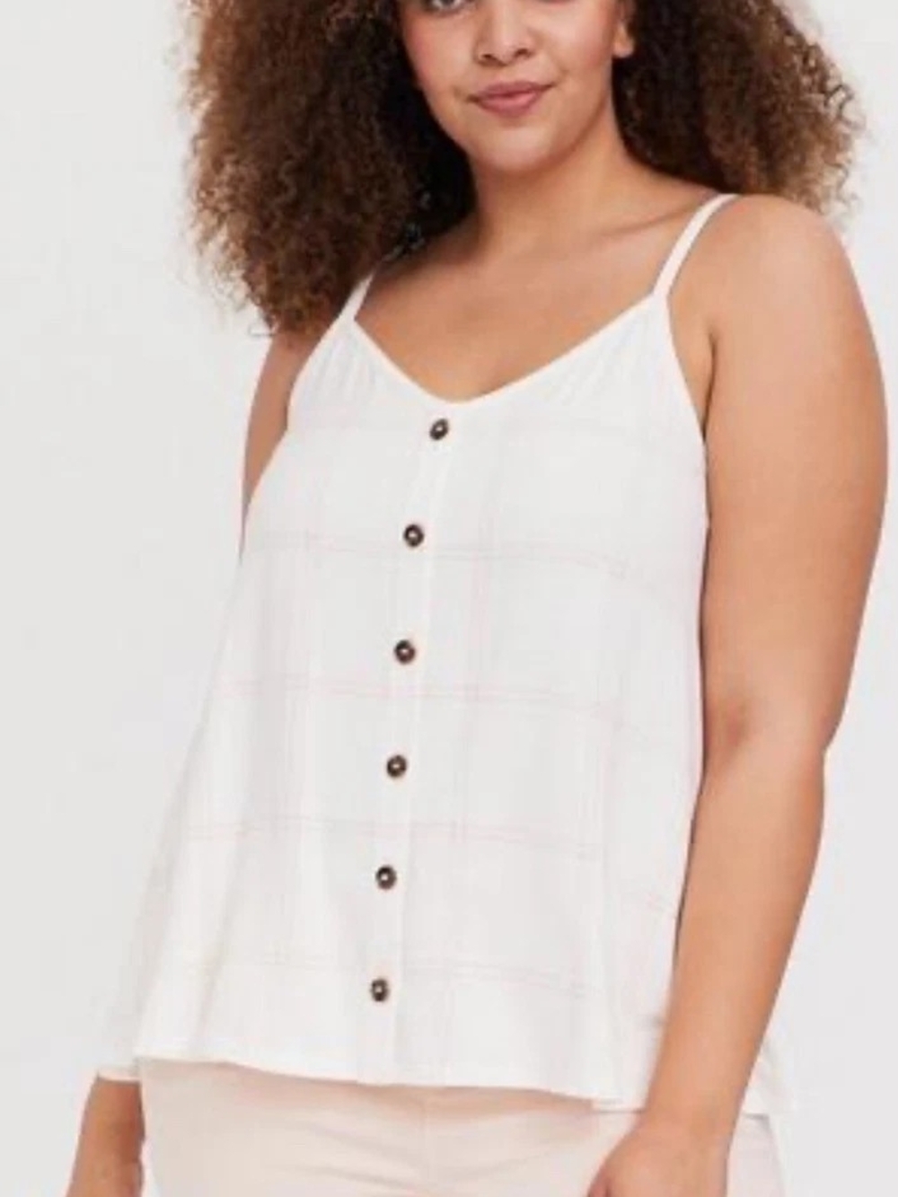 torrid Size 1 White Button-Front Spaghetti Strap Cami